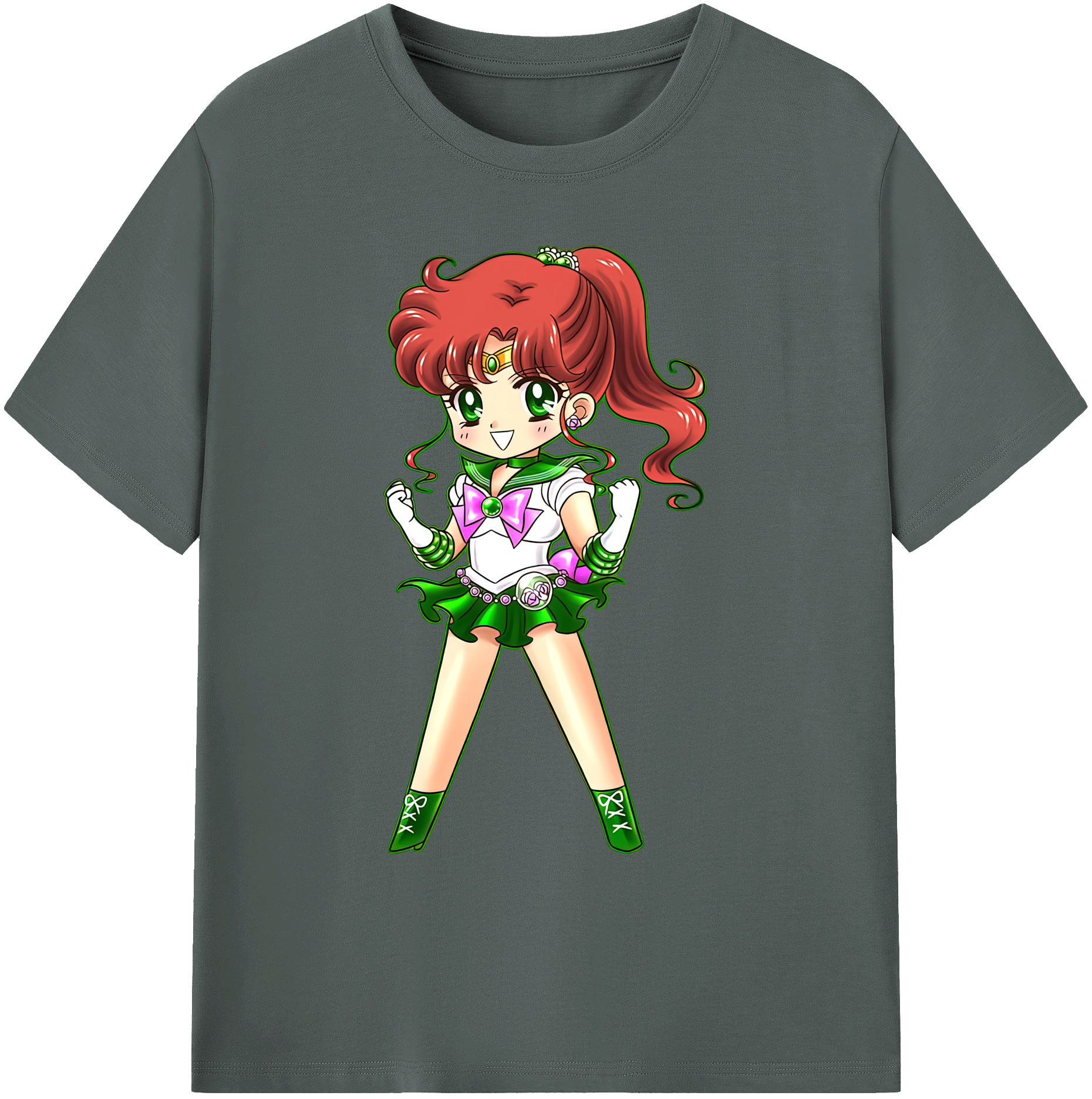 （画像用） 美少女戦士セーラームーン 木野 まこと きの まこと Sailor Moon Kino Makoto （セーラージュピター；Sailor Jupiter） 綿100％ メンズ半袖Tシャツ｜肌触りやわらか＆通気性